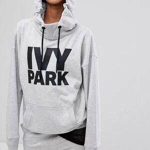 Oversized Ivy Park Logo Hoodie in Light Gray XS